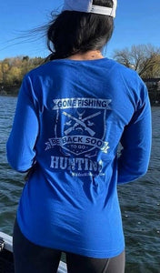 Hidden Michigan Monsters "Gone Fishing Be Back Soon To Go Hunting" Unisex Long Sleeve Tee!